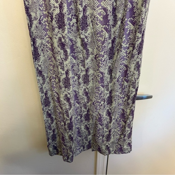 Free People Katie Button Front Reptile Print Midi Skirt Size Large - Picture 13 of 14